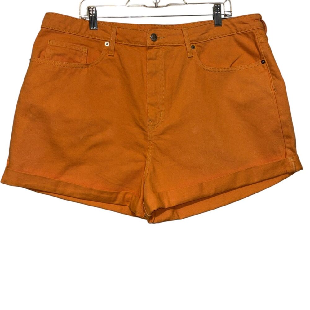 Wild Fable Orange Denim Shorts Women’s Size 18 High Rise Cuffed